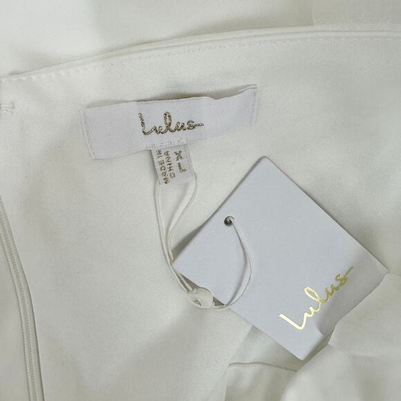 Lulus Radiant Romance White Tie Strap Maxi Dress Formal Bridal Wedding XL NWT - Picture 7 of 13